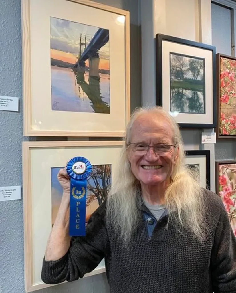 John Preston, winner of the 1st place in Painting award for Art Domestique 2024 Members Show